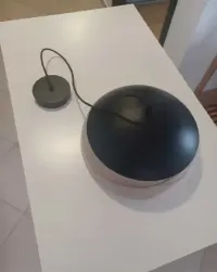 lampa wisząca, 35 cm, drewno/czarny metal, E27 — ujęcie 5