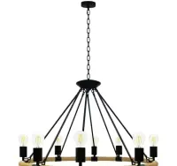 Lampa wisząca duża  Arthur 8 x 60 W E27 żyrandol koło boho — ujęcie 3