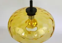 Lampa wisząca miodowa UFO PRL retro vintage mid century — ujęcie 5