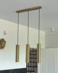 Lampa wisząca NAPOLI tuby złota GOLD — ujęcie 2