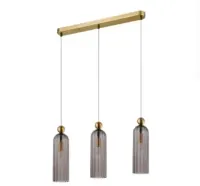 Lampa wisząca Piega 3 klosze dymione stan idealny styl nowojorski — ujęcie 5