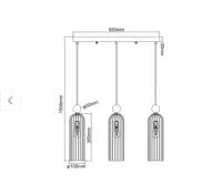 Lampa wisząca Piega 3 klosze dymione stan idealny styl nowojorski — ujęcie 2