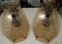 Lampa wisząca retro malowane szkło i ceramika+2 kinkiety PRL — ujęcie 4