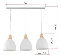 Lampa wisząca SIGMA LEO 3 | Styl skandynawski / loft | Stan idealny! — ujęcie 2