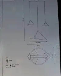 Lampa wisząca sufitowa czarna - koła z wbudowanym ściemniac NOWA — ujęcie 2