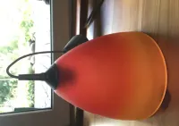 Lampa wisząca, żyrandol, industrialna, szklany klosz, retro — ujęcie 2