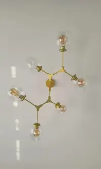 Lampa wisząca żyrandol złoty nowoczesny — ujęcie 3