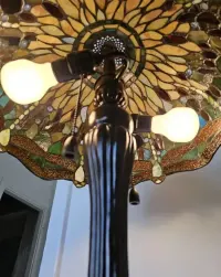 Lampa Witrazowa Tiffany Styl.Wazka.Stan Idealny — ujęcie 3