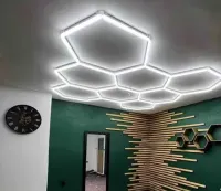 Lampy Hexagon LED 258x245cm Plaster Miodu Sześciokąt Domu Biura Salonu — ujęcie 3