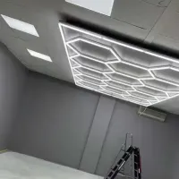 Lampy Hexagon LED 490x244cm Plaster Miodu Do Domu Garażu Hali Barbera — ujęcie 3