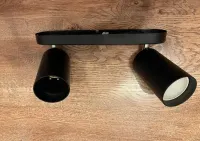 Lampy kinkietowe czarne metalowe podwójne zestaw 2 sztuki, stan bdb — ujęcie 4