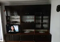 Meblościanka + szafa PRL lastryko — ujęcie 3