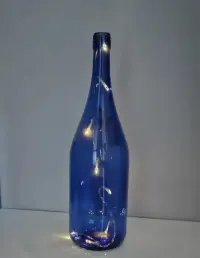 Niebieska lampka butelka led blue lamp Liebfrauenmilch resling handmad — ujęcie 2
