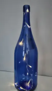Niebieska lampka butelka led blue lamp Liebfrauenmilch resling handmad — ujęcie 3