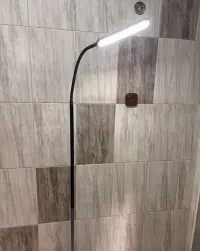 Nowoczesna Lampa  Led stojąca podłogowa Szeroki Klosz z pilotem — ujęcie 3