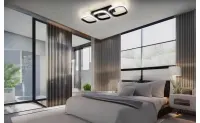 Nowoczesna lampa sufitowa LED 72W – czarna, stan bardzo dobry — ujęcie 2