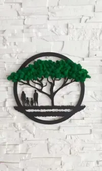 Obraz 3d, drzewo życia, rodzina, mech chrobotek 40cm — ujęcie 3