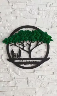 Obraz 3d, drzewo życia, rodzina, mech chrobotek 40cm — ujęcie 4