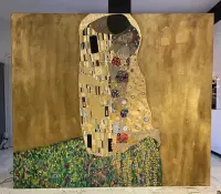 Obraz olejny na płótnie Pocałunek Gustaw Klimt — ujęcie 2