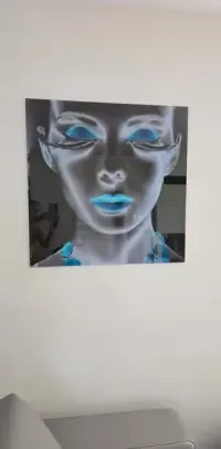 Obraz szklany 80 × 80 cm – nowoczesny, glamour, turkusowe akcenty — ujęcie 4