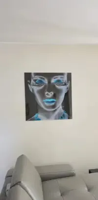 Obraz szklany 80 × 80 cm – nowoczesny, glamour, turkusowe akcenty — ujęcie 3