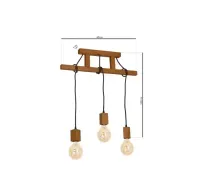 Oprawa lampa sufitowa JACK 3xE27 Dąb | MLP4357 Milagro — ujęcie 2