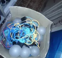 Oświetlenie  altany ogrodu lampy z kablami pająki — ujęcie 5