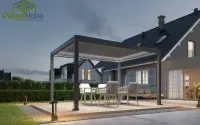 Pergola aluminiowa tarasowa LED | Zadaszenie tarasu | Pergola lamelowa — ujęcie 5