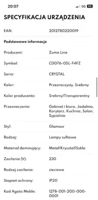 Salonowa lampa zwieszana przydymiony czarny — ujęcie 5