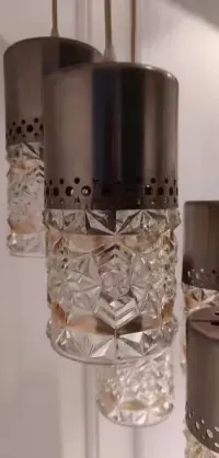 Stary żyrandol vintage Niemcy kryształ szkło retro — ujęcie 3