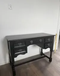 Stylowe czarne biurko / toaletka / konsola 110x50x75 Vintage 5 szuflad — ujęcie 2