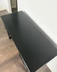 Stylowe czarne biurko / toaletka / konsola 110x50x75 Vintage 5 szuflad — ujęcie 3