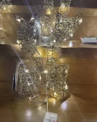 Świąteczna dekoracja Bożonarodzeniowa 31cm LED kokarda złota — ujęcie 2