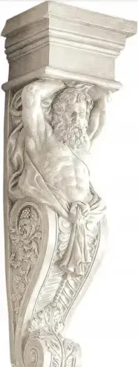 Design Toscano Rzeźba ścienna Telamon, antyczny kamień 70x20x18cm — ujęcie 2