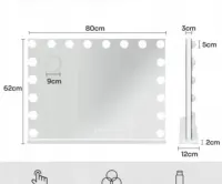 FENCHILIN Hollywood Lustro z oświetleniem LED Port USB 80 X 60 cm — ujęcie 5