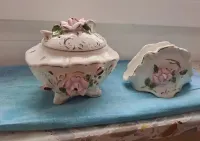 Polska porcelana - szkatułka, puzderko ,serwetnik -komplet — ujęcie 4
