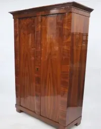 BIEDERMEIER szafa orzechowa, XIX wiek, po renowacji, antyk, vintage — ujęcie 3