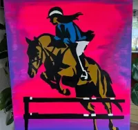 Obraz  Hobby Horse koń konie koń Bączkowska ręcznie 100 cm! — ujęcie 2
