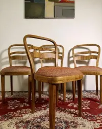 Krzesła Art Deco kultowy oryginalny Thonet lata 40. buk mat vintage retro antyk pelna renowacja — ujęcie 5