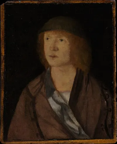 Portrait of a Young Man; (reverse) Girl Making a Garland — Hans Süss von Kulmbach — praca Magdalena Zieliński, Wrocław