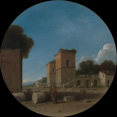 A Roman Landscape with Figures — Goffredo Wals — praca Hanna Lewandowski, Poznań