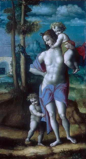 Eve with Cain and Abel — Bachiacca (Francesco d'Ubertino Verdi) — praca Iwona Sokołowski, Lublin