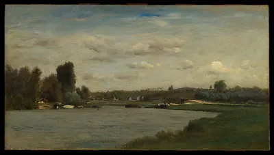Landscape on a River — Charles-François Daubigny — praca Paweł Kowalczyk, Szczecin