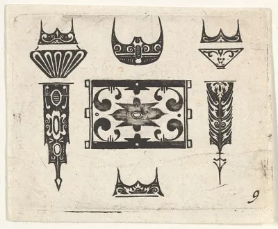 Blackwork Print with Nine Motifs — Claes Jansz. Visscher — praca Piotr Wieczorek, Lublin