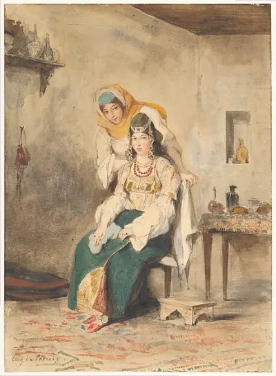 Saada, the Wife of Abraham Ben-Chimol, and Préciada, One of Their Daughters — Eugène Delacroix — praca Agnieszka Zając, Zielona Góra