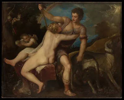 Venus and Adonis — Titian (Tiziano Vecellio) — praca Magdalena Zieliński, Wrocław