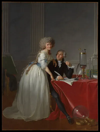 Antoine Laurent Lavoisier (1743–1794) and Marie Anne Lavoisier (Marie Anne Pierrette Paulze, 1758–1836) — Jacques Louis David — praca Paweł Grabowska, Kraków