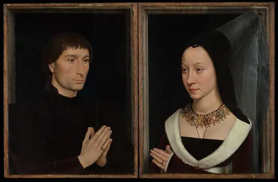 Tommaso di Folco Portinari (1428–1501); Maria Portinari (Maria Maddalena Baroncelli, born 1456) — Hans Memling — praca Marcin Krawczyk, Łódź