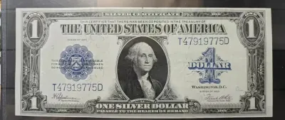 1 dolar 1923 rok - SILVER CERTIFICATE - duży format — praca Krzysztof Skarga, Złotoria