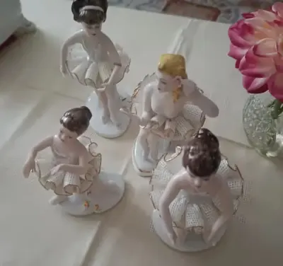 4 Figurek starych z porcelany.Tanio — praca sprzedajacccca, Pruszcz Gdański